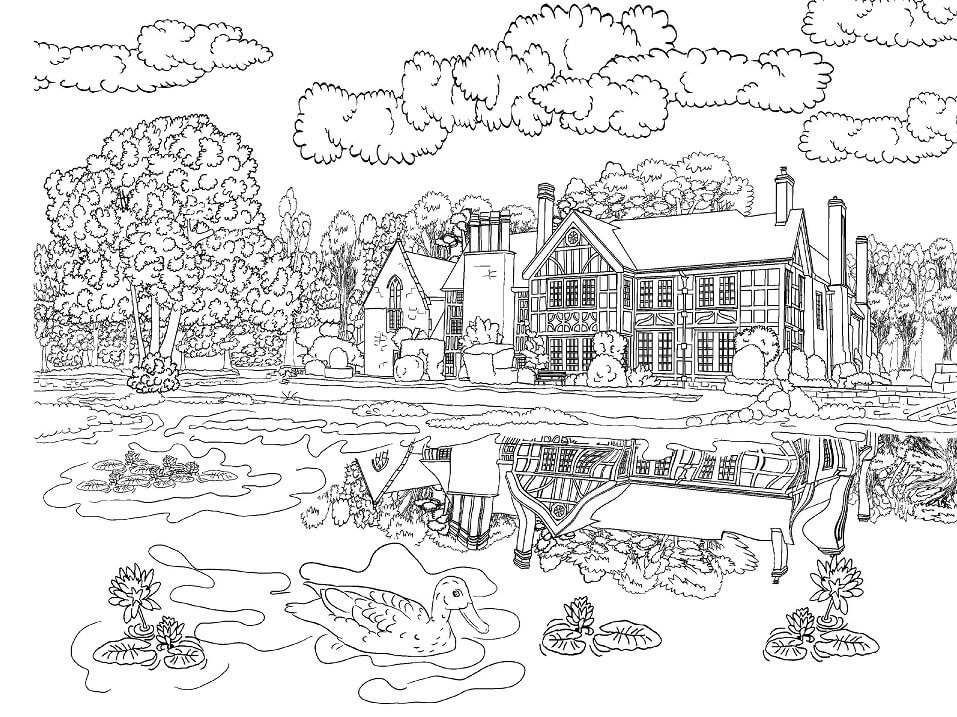 Dibujos de Villa junto al Lago para colorear