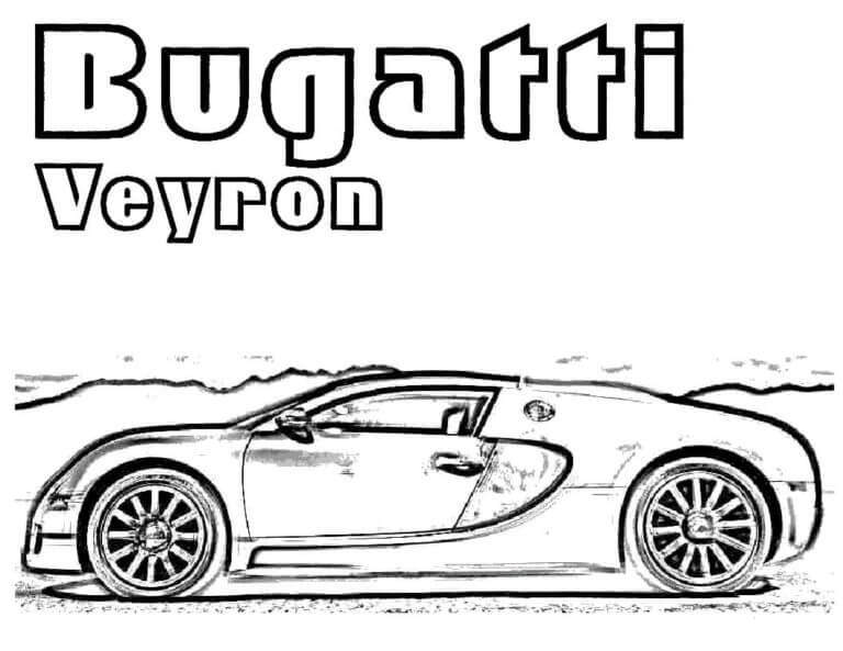 Dibujos de Vista Lateral Del Bugatti Veyron para colorear