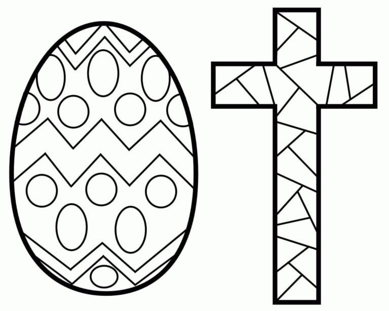 Vitral Que Representa La Cruz Y Los Huevos De Pascua para colorir