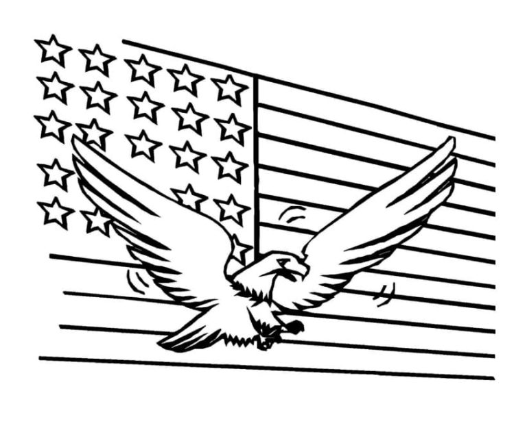 Vuelo En Bandera De Estados Unidos para colorir