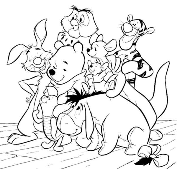 Winnie the Pooh y Sus Amigos para colorir