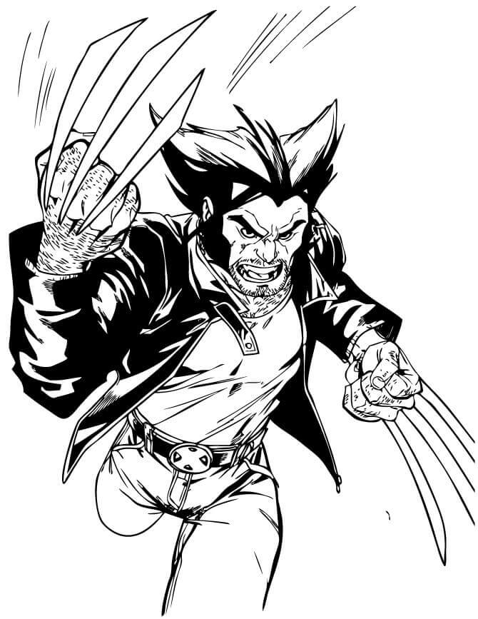 Wolverine Corriendo para colorir