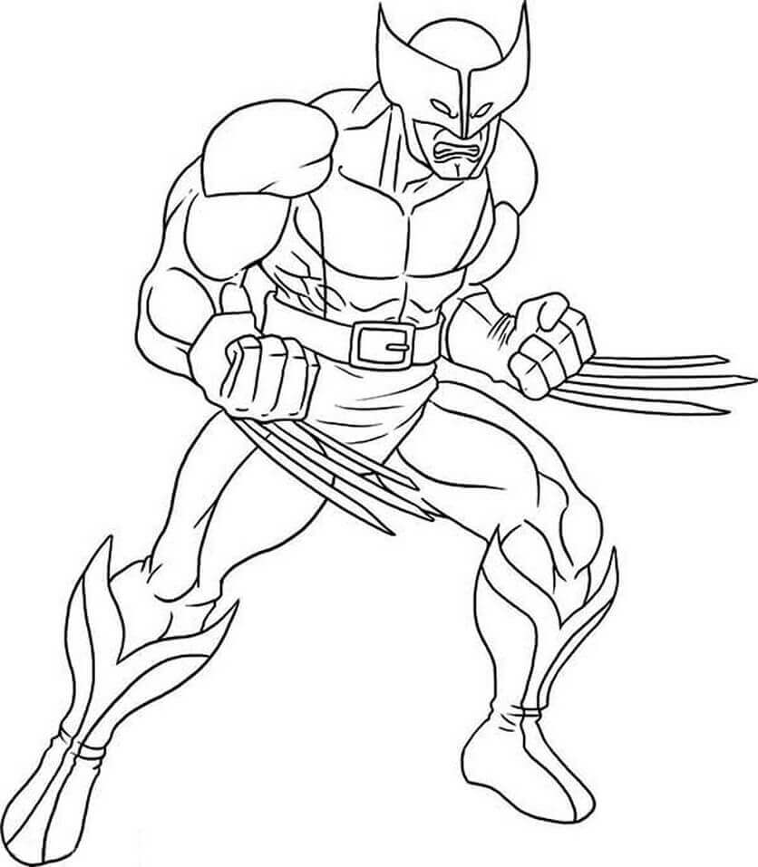 Wolverine Enojado para colorir