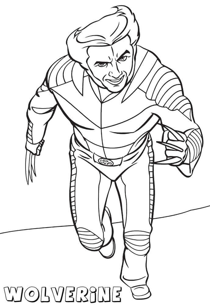 Dibujos de Wolverine está Corriendo para colorear