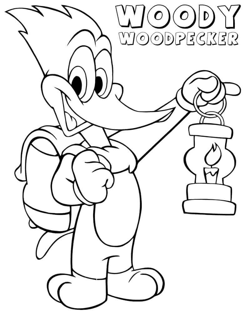 Woody Woodpecker con Lámpara de Aceite para colorir