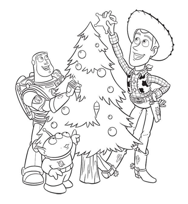 Woody y Amigos con Pino para colorir