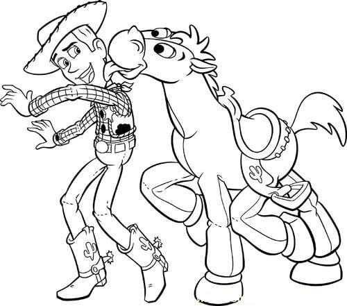 Woody y Bullseye para colorir
