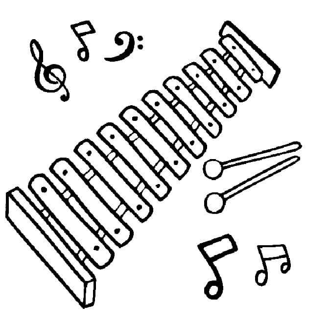 Dibujos de Xilófono de Música para colorear