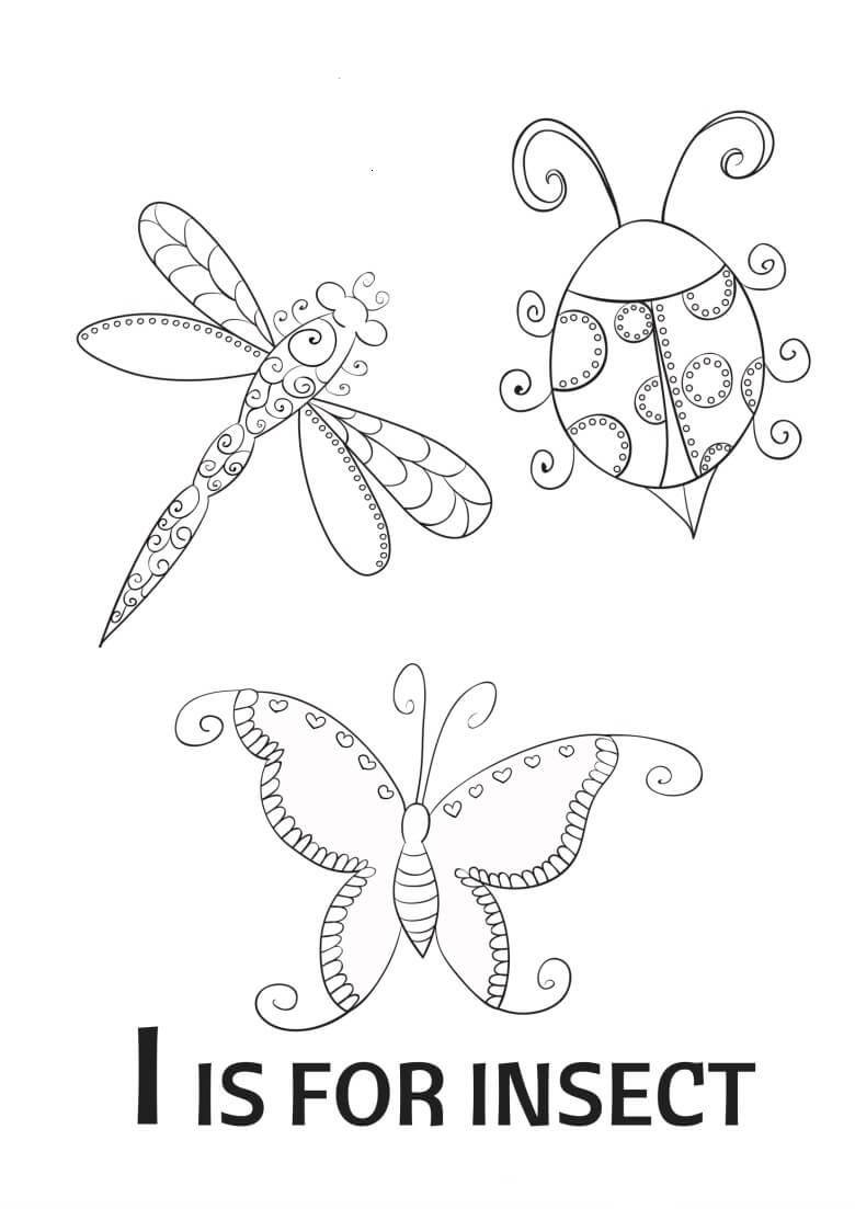 Dibujos de Yo es para Insectos para colorear