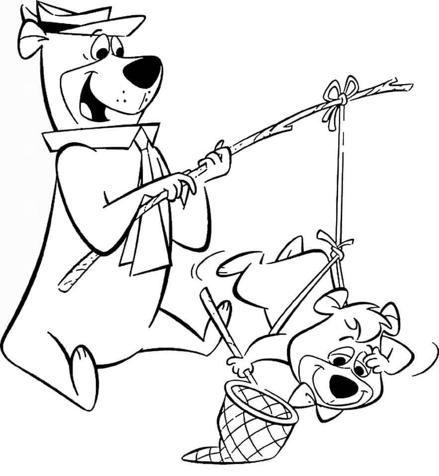 Dibujos de Yogi Bear y Boo Boo para colorear