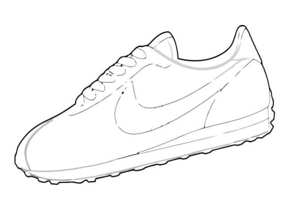 Dibujos de Zapatillas Nike Sencillas para colorear