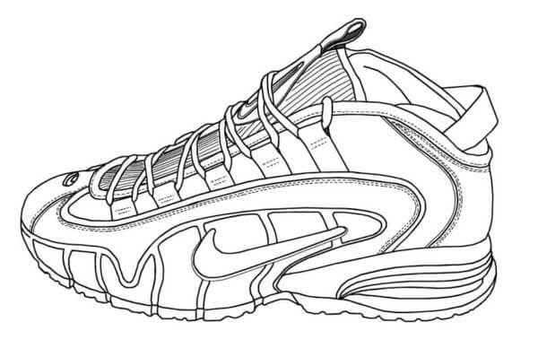 Dibujos de Zapatos Nike De Marca Genial para colorear