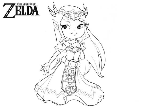 Dibujos de Zelda Nació En La Familia Real De Hyrule para colorear