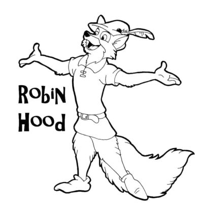 Dibujos de Zorro Robin Hood para colorear