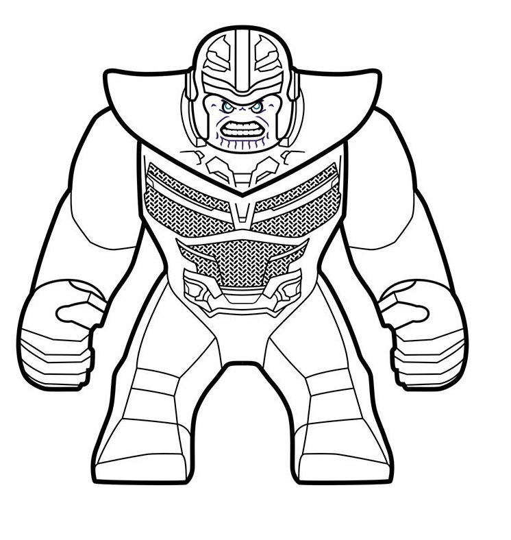 Enojado Lego Thanos para colorear imprimir e dibujar ColoringLib