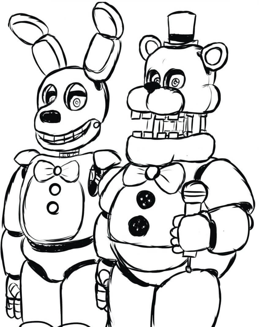 Freddy y Bonnie FNAF para colorear, imprimir e dibujar – ColoringLib