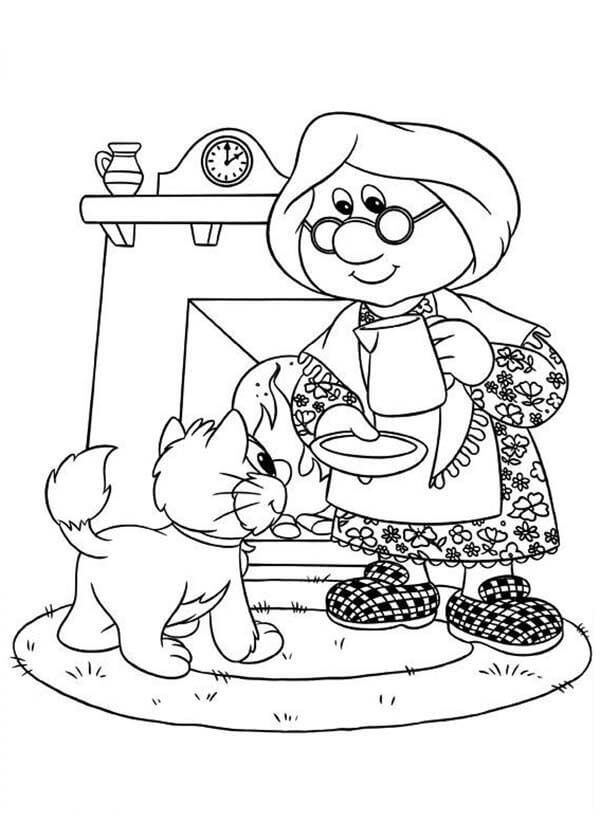 Dibujos de la Esposa y el Gato del Cartero Pat para colorear