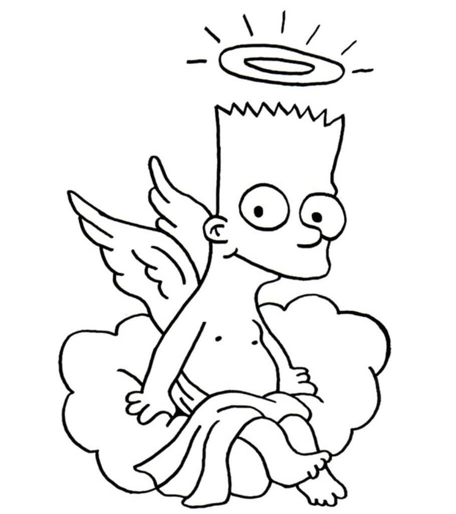Dibujos de Ángulo Bart Simpson para colorear