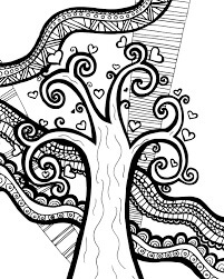 Árbol Zentangle para colorir