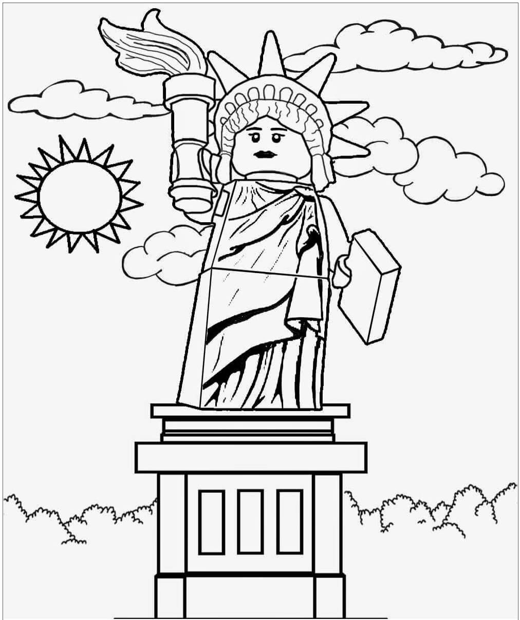 Dibujos de Estatua de la Libertad Lego City para colorear