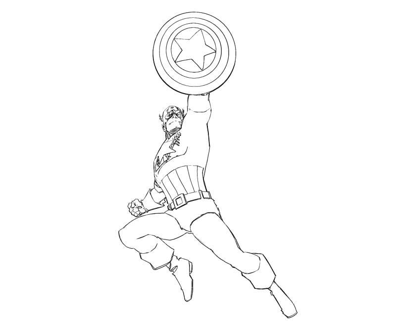 Printable Captain America Värityskuva