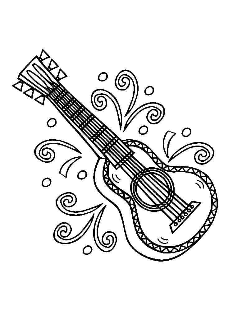 Ukulele Mandala Värityskuva