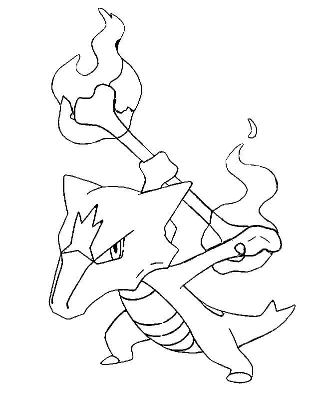 Alolan Marowak pitelee luuta Värityskuva