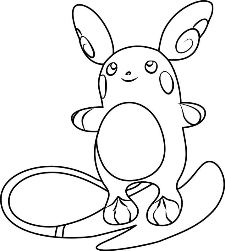 Alolan Raichu hyppää Värityskuva