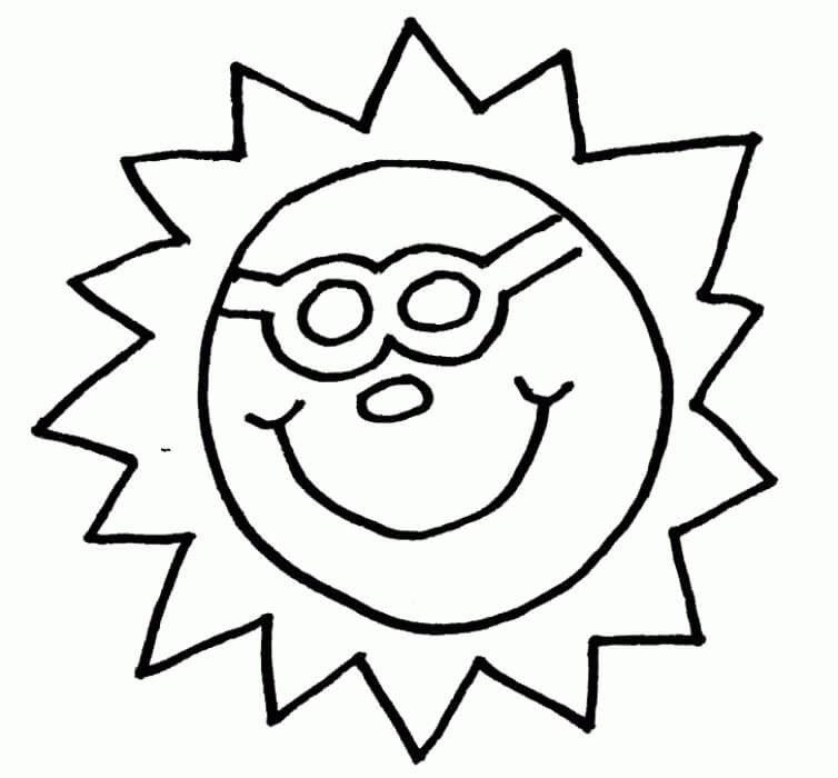 Auringon piirtäminen Värityskuva