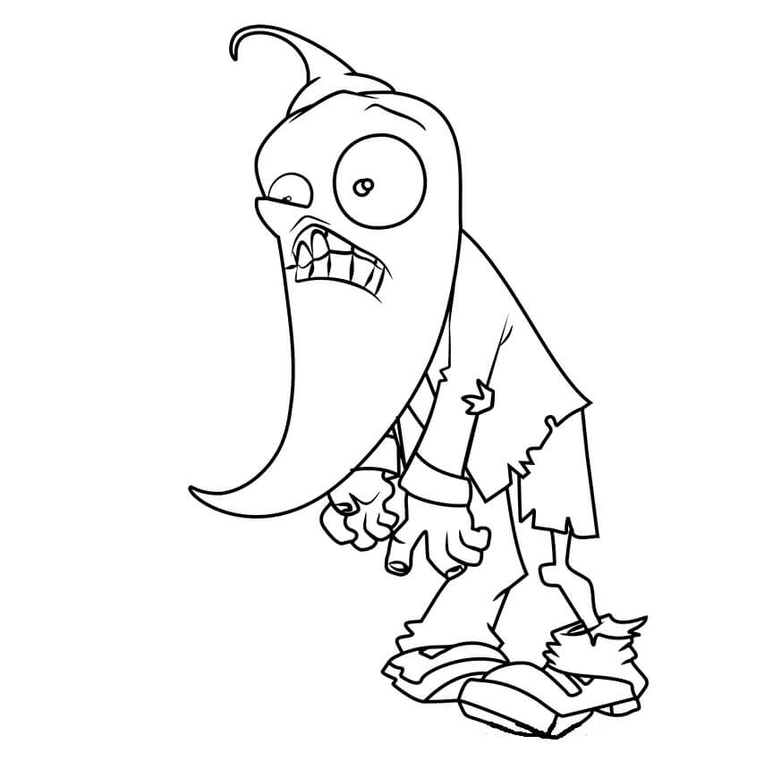 Chilipepper Zombie -pää Värityskuva