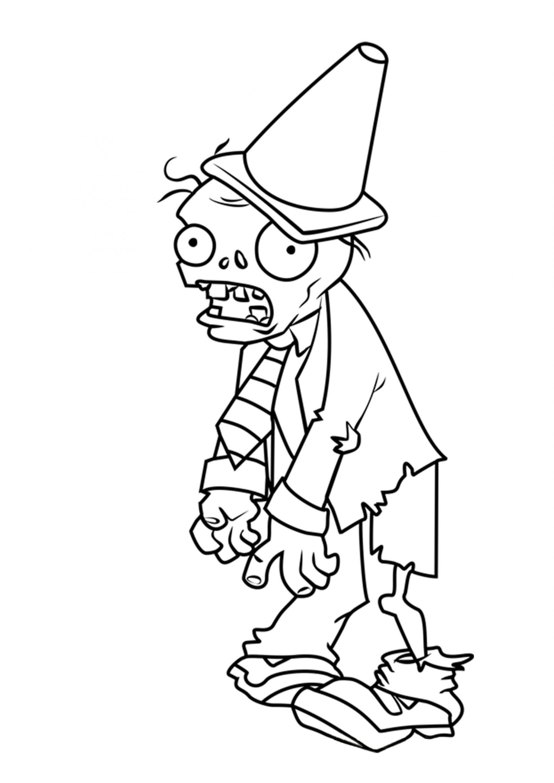 Conehead Zombie Teoksesta Plants vs Zombies Värityskuva