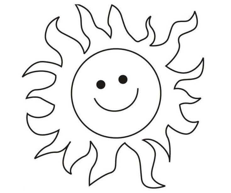 Hymyilevä aurinko Värityskuva