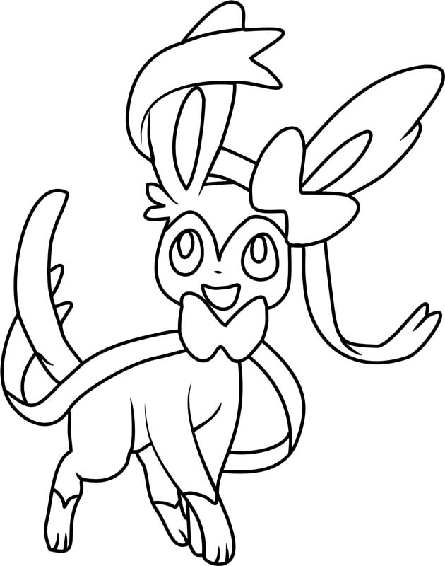 Hyvää Pokemon Sylveon Värityskuva