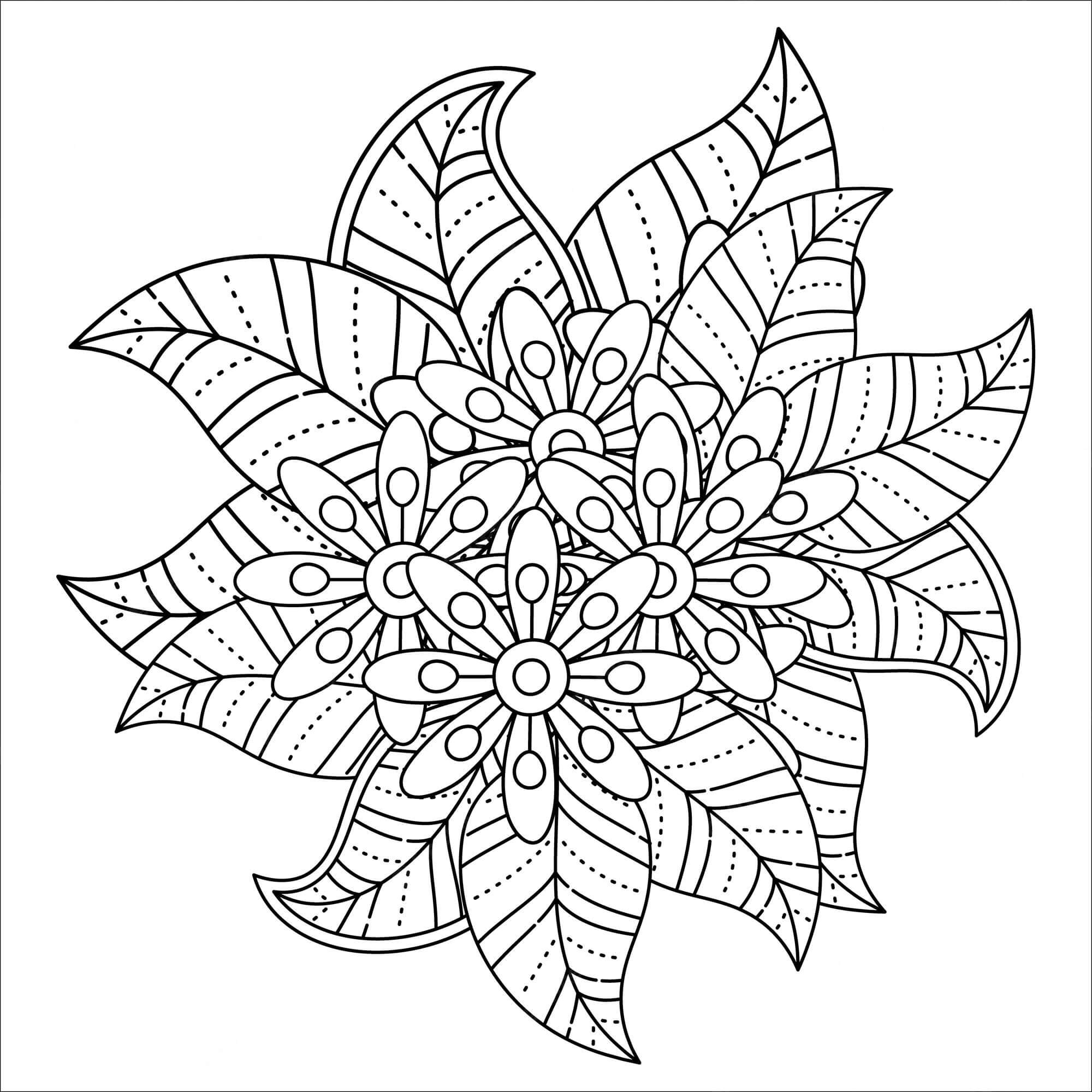 Hyvä kukka Mandala Värityskuva