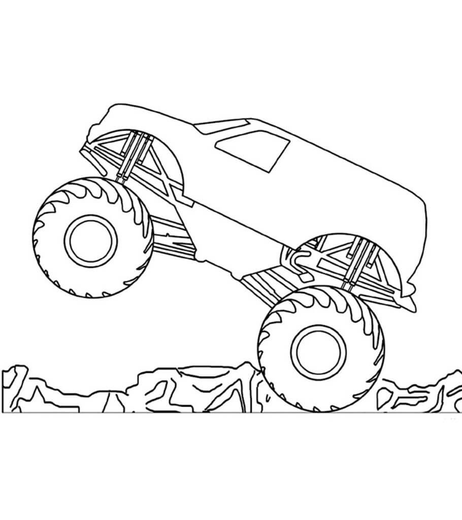 Hyvä monsteriauto Värityskuva
