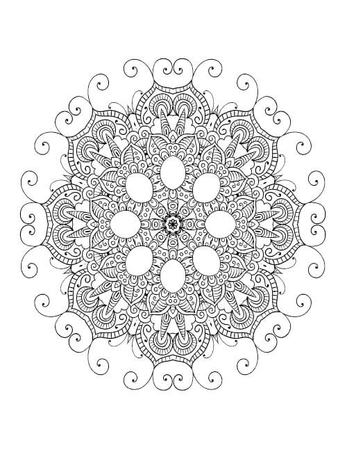 Hyvää kevättä Mandala Värityskuva