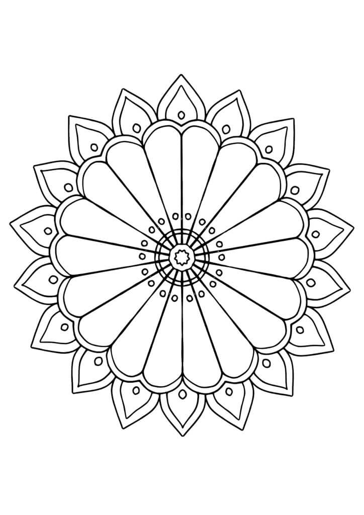 Ilmainen kukka mandala Värityskuva