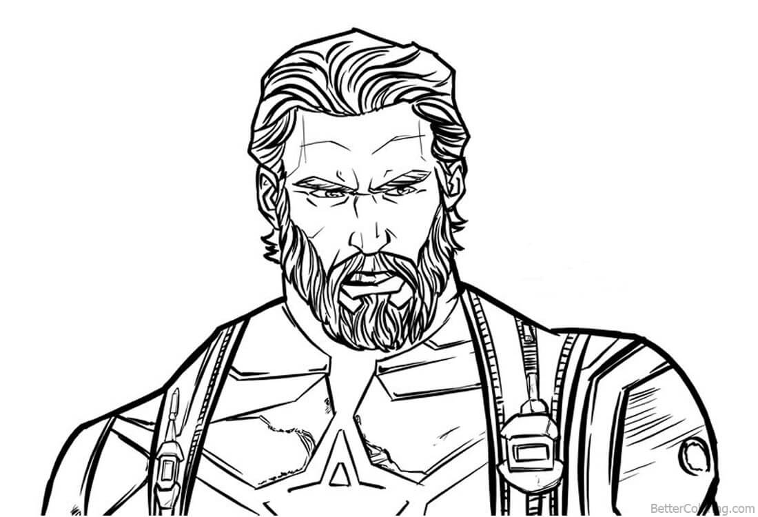 Kapteeni America Avengers 3 muotokuva Värityskuva