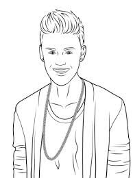 Kasvot Justin Bieber Hymyilevät Värityskuva