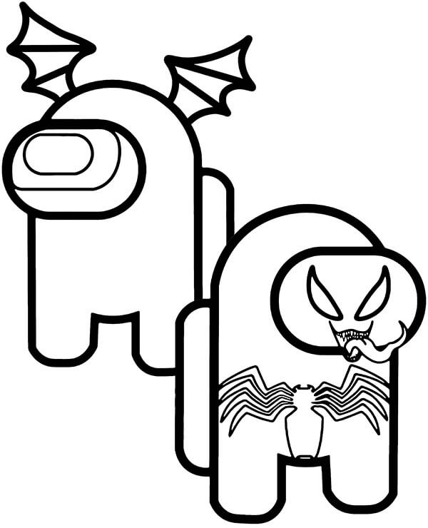 Keskuudessamme Venom Skin ja Batman Skin Värityskuva