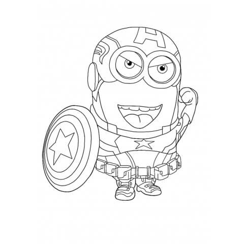 Kevin Minion Kapteeni Amerikka Värityskuva