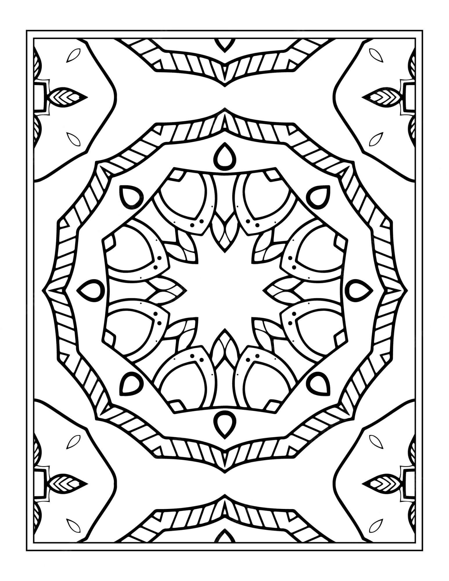 Kukka Mandala ilmainen idea Värityskuva
