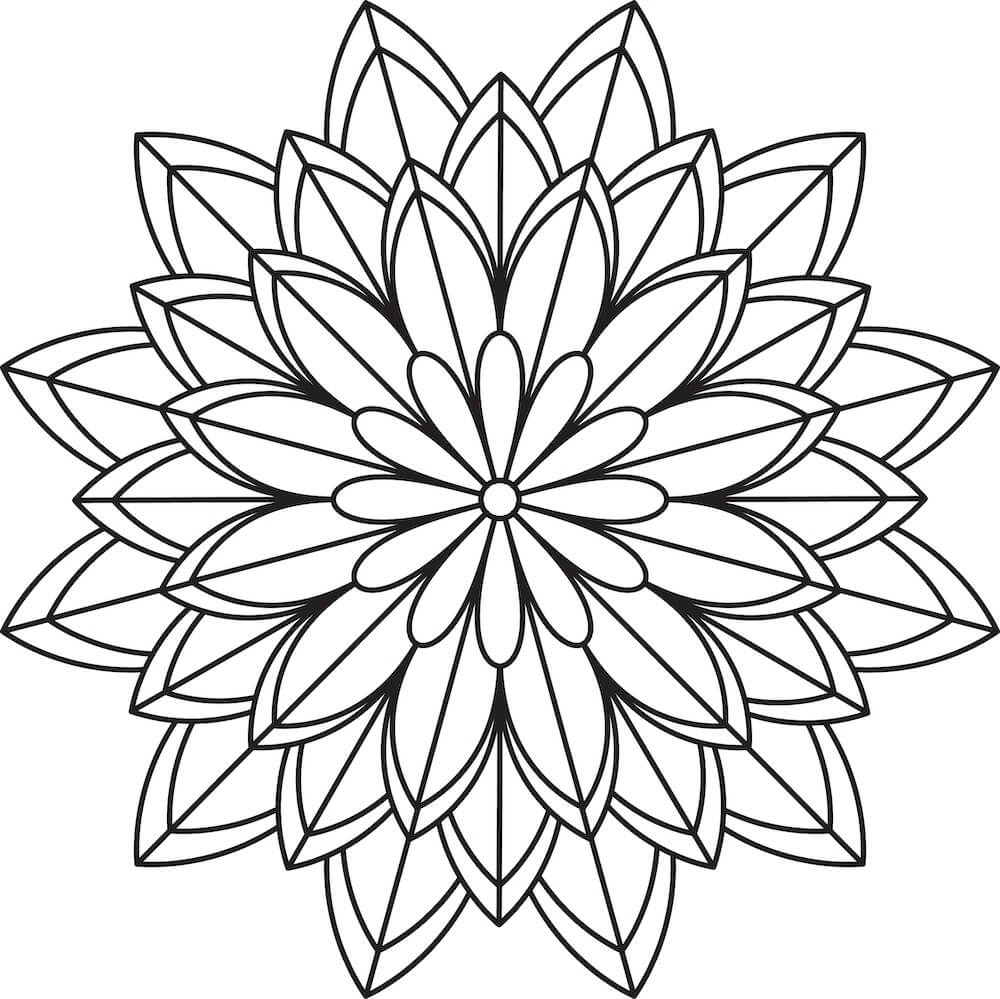 Kukka Mandala Ilmaisia Kuvia Värityskuva