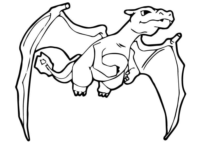 Lentävä Charizard Värityskuva