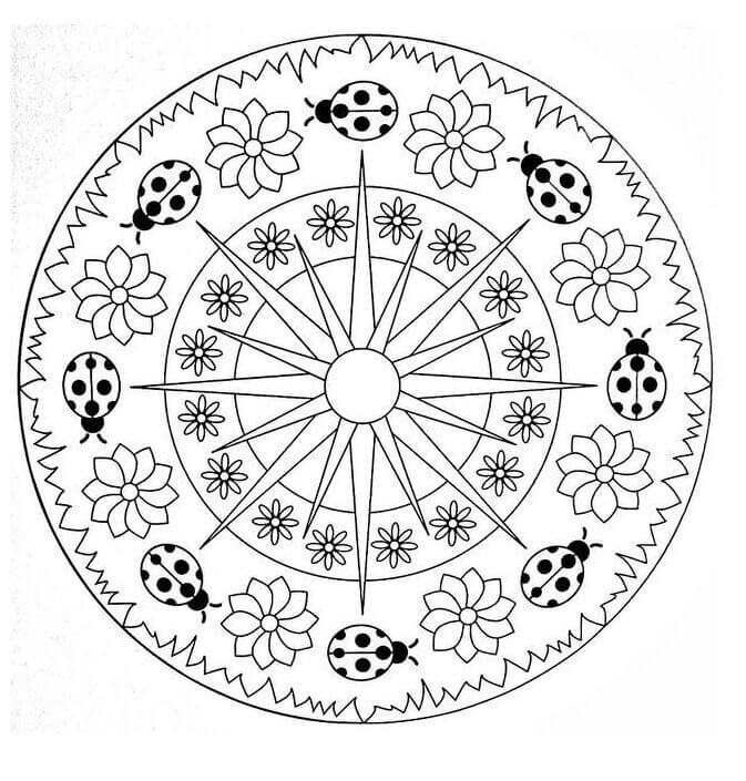 Kevään mandala Värityskuvat