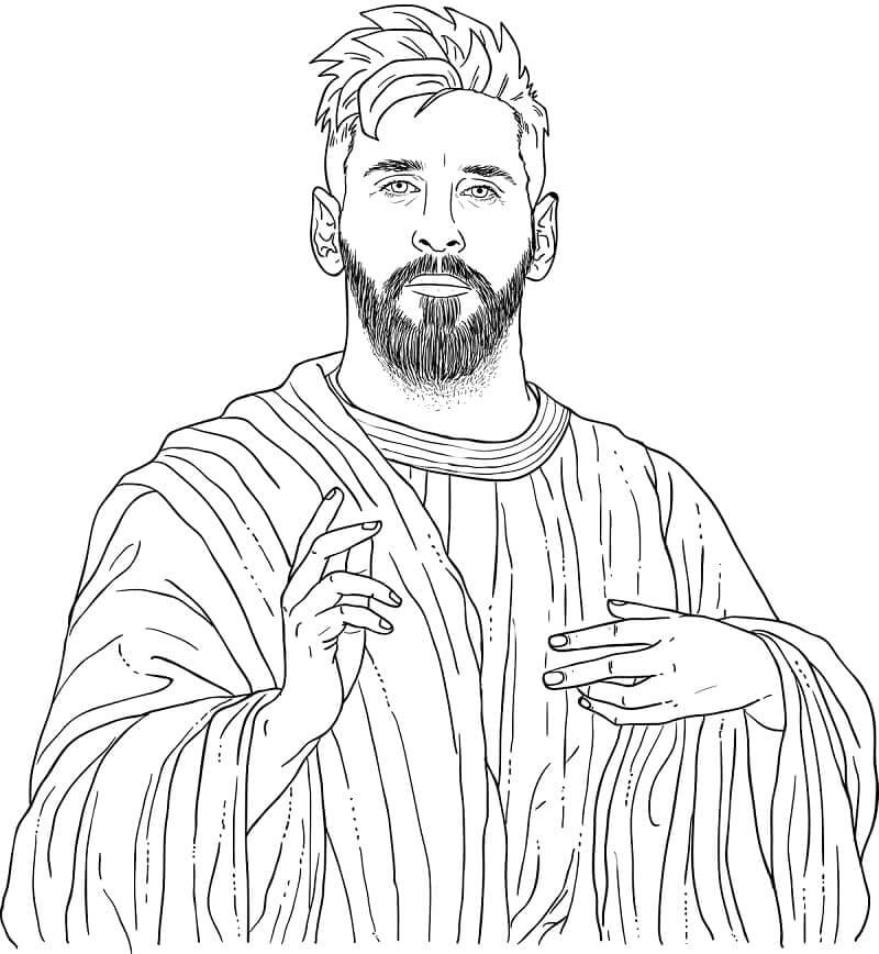 Lionel Messi God-takissa Värityskuva
