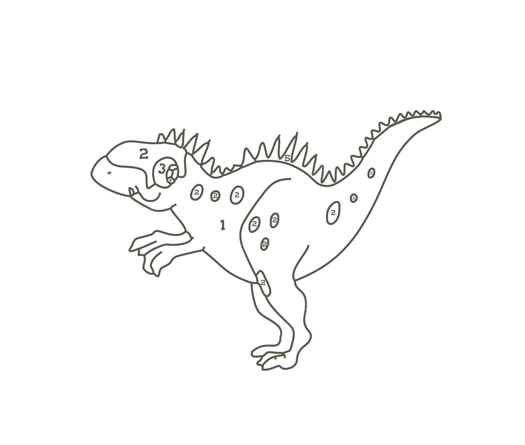 Mahtava dinosaurusväri numeroittain Värityskuva