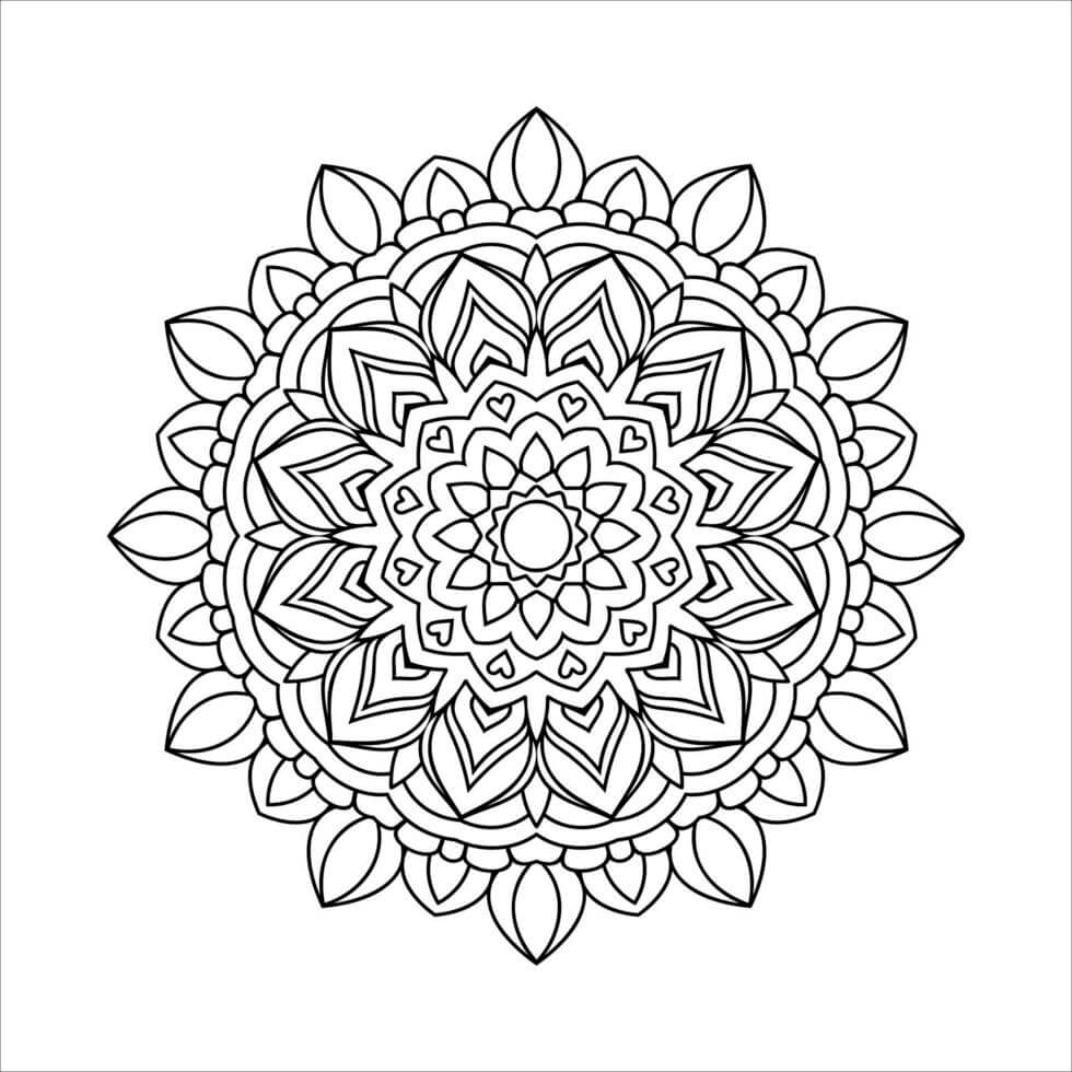 Makea kukka Mandala Värityskuva