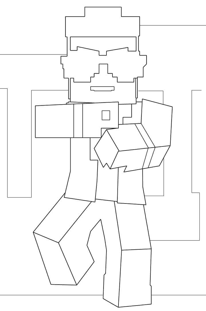 Minecraft Gangnam Tyyli Värityskuva