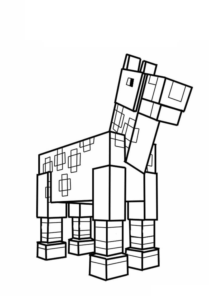 Minecraft Hevonen Söpö Värityskuva
